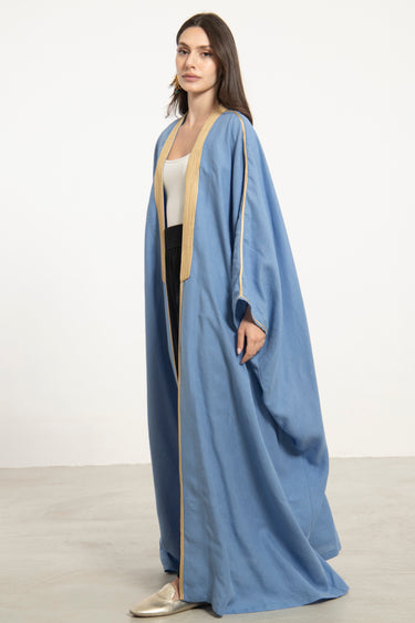 Classic Linen Blue Abaya