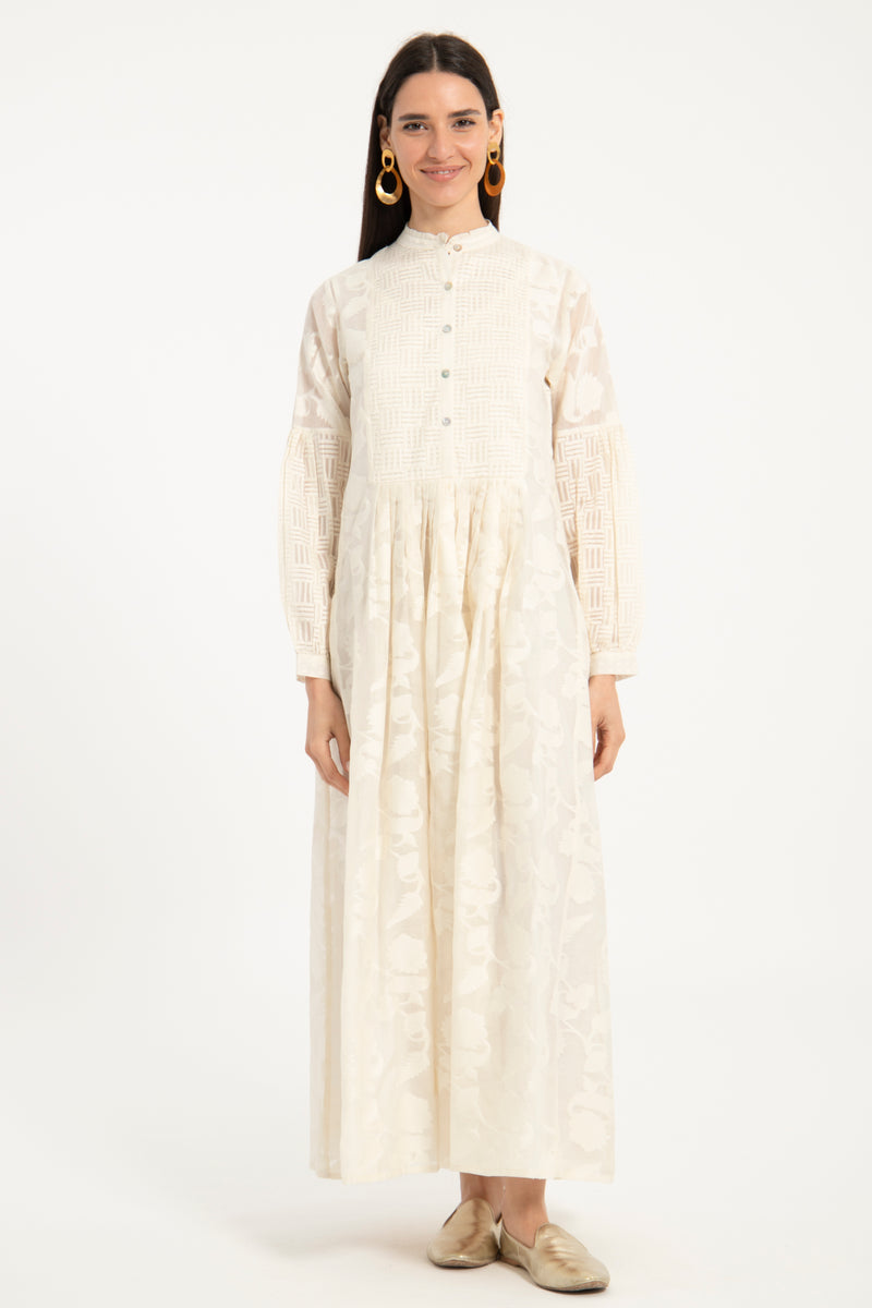 Katia Cotton Silk Offwhite Dress