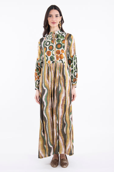 Katia Silk Multi Striped Dress