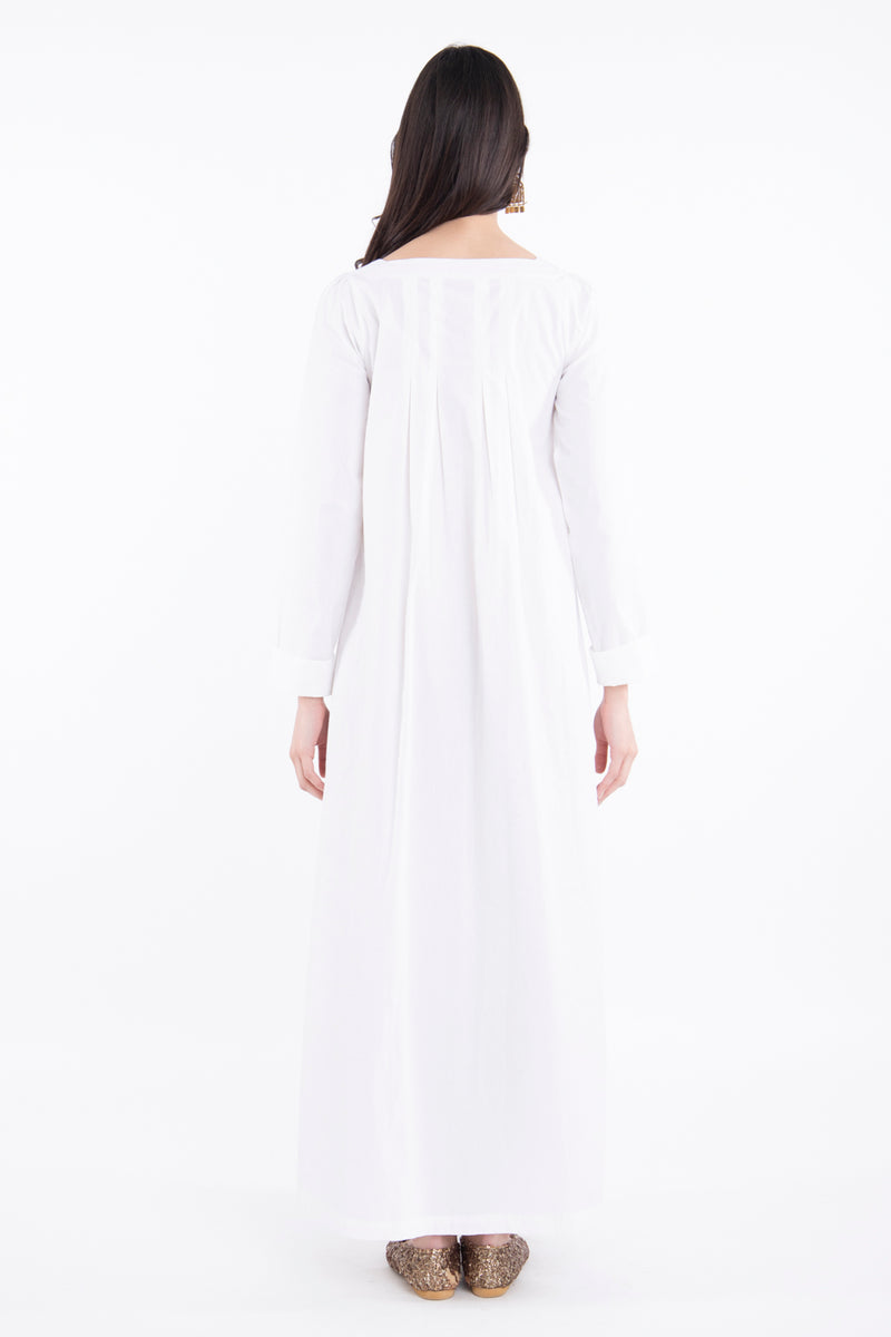 Rana Cotton Embroidered White Dress