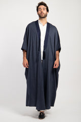 Loro Piana Wool Checks Navy Abaya