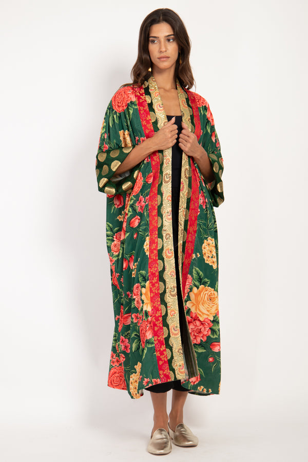 Yasma Silk Velvet Floral Abaya