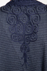 Loro Piana Wool Checks Navy Abaya