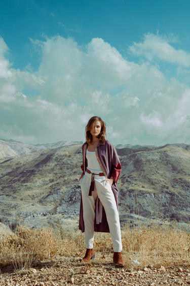 Wool Blend Midnight Purple Jellaba