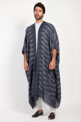 Foulard Wool Ikat Blue Abaya