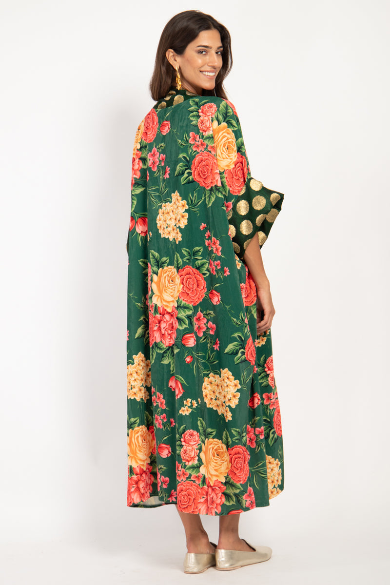 Yasma Silk Velvet Floral Abaya