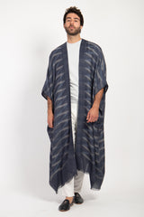 Foulard Wool Ikat Blue Abaya