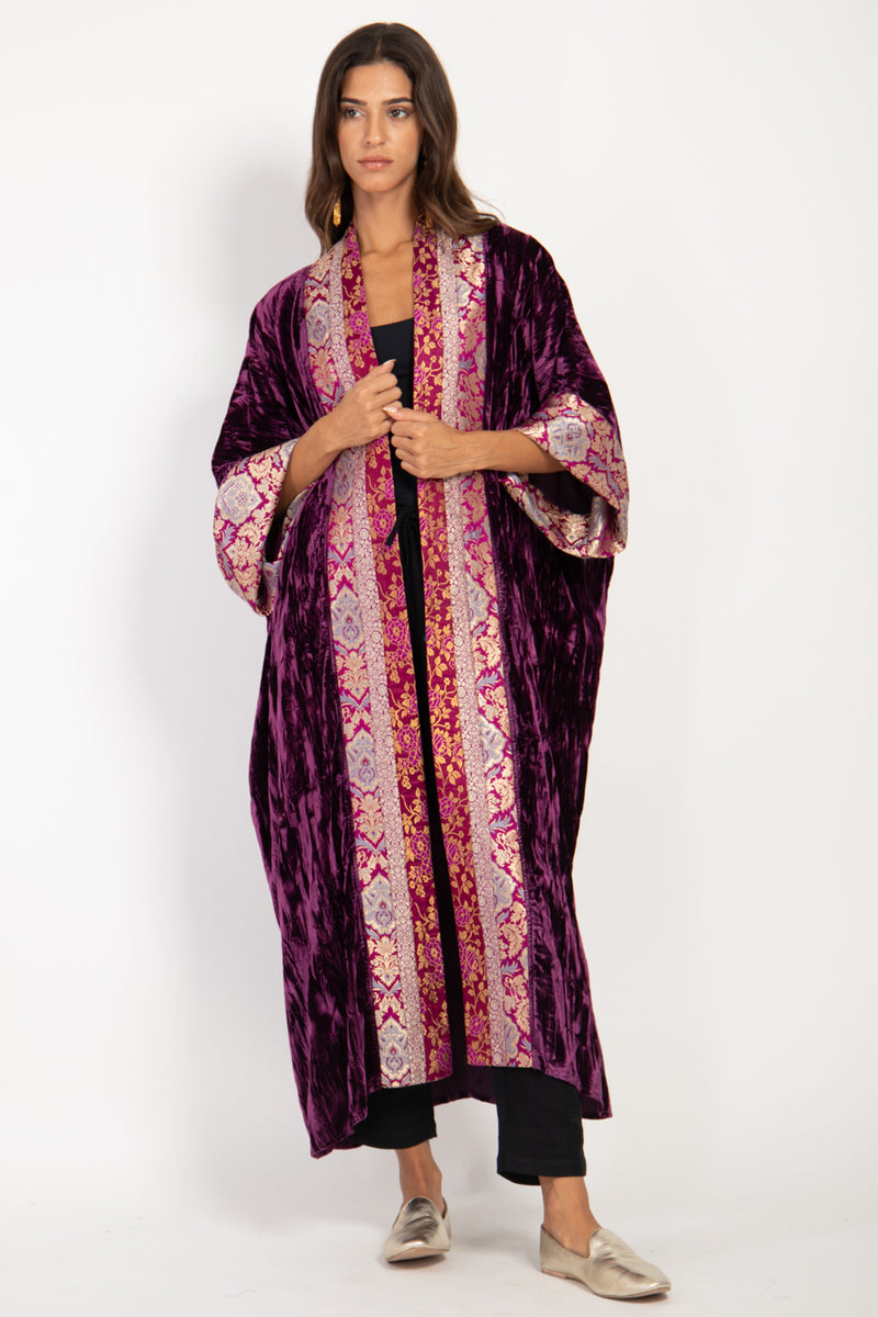 Yasma Velvet Purple Abaya