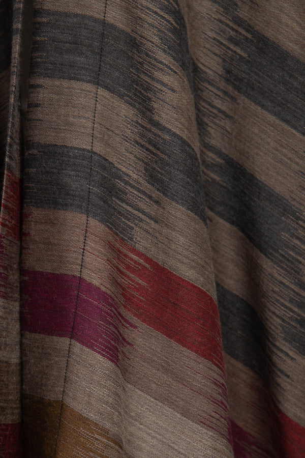 Foulard Wool Ikat Burgundy Abaya