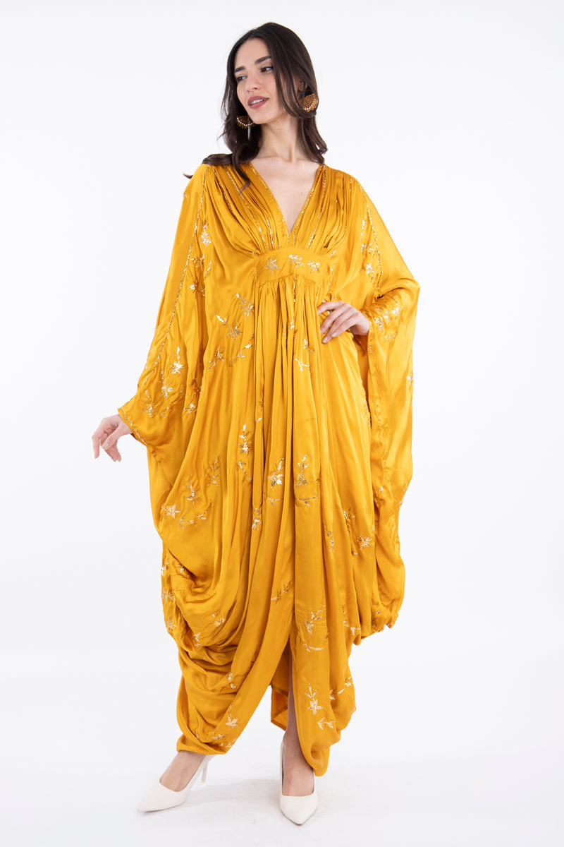 Farah Silk Gold Tareq Gold Dress