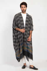 Foulard Wool Ikat Dark Grey Abaya