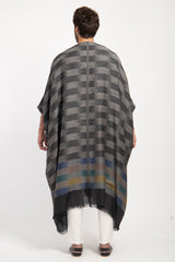 Foulard Wool Ikat Dark Grey Abaya