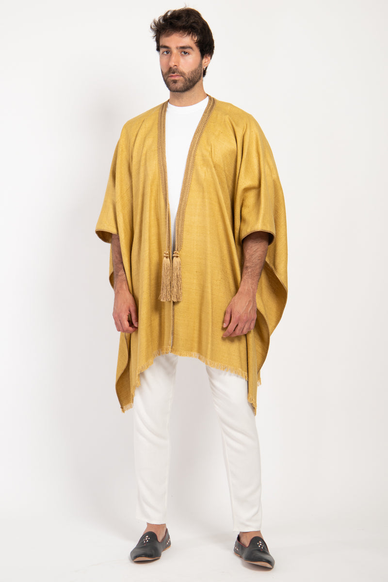 Classic Silk Yellow Poncho