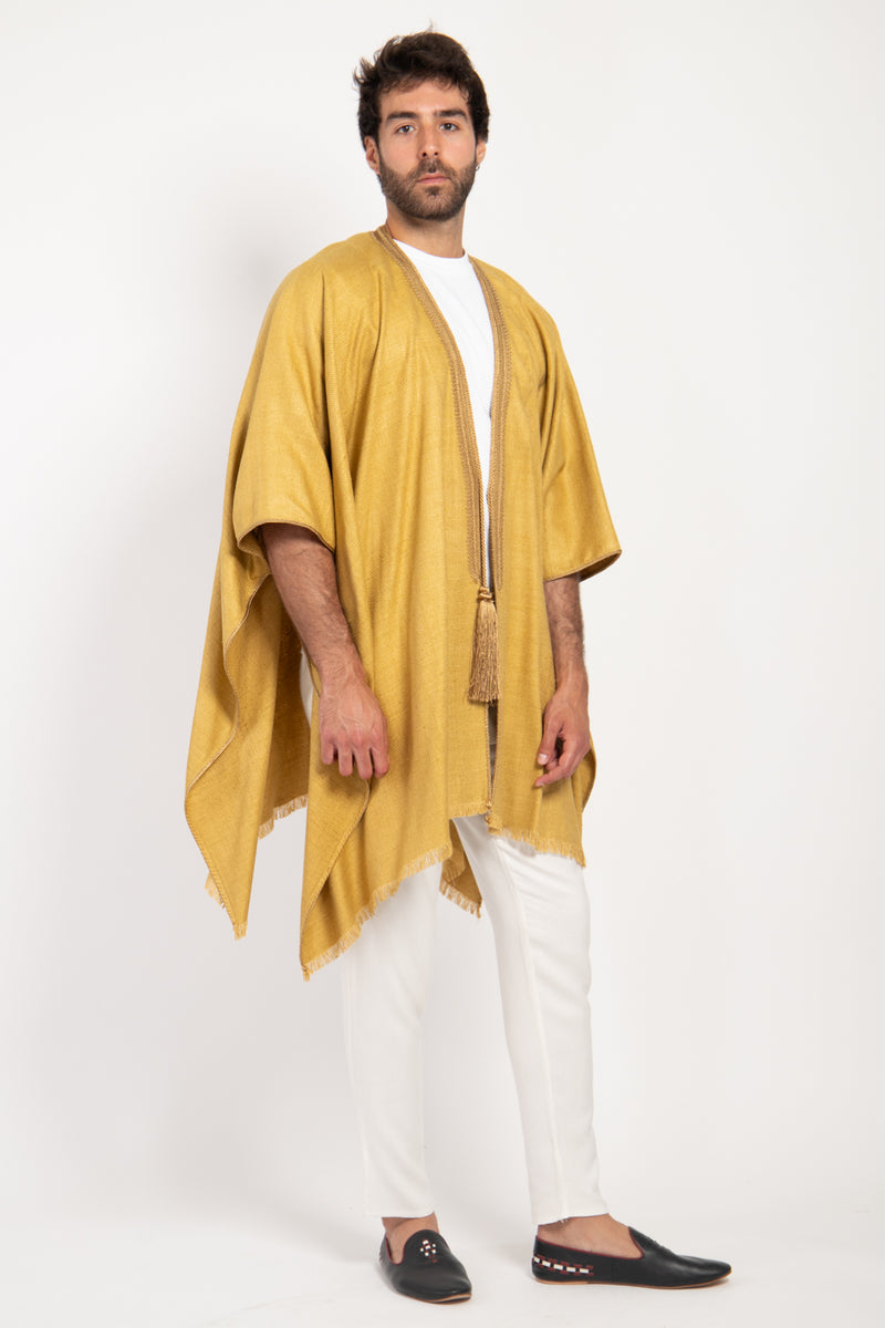 Classic Silk Yellow Poncho