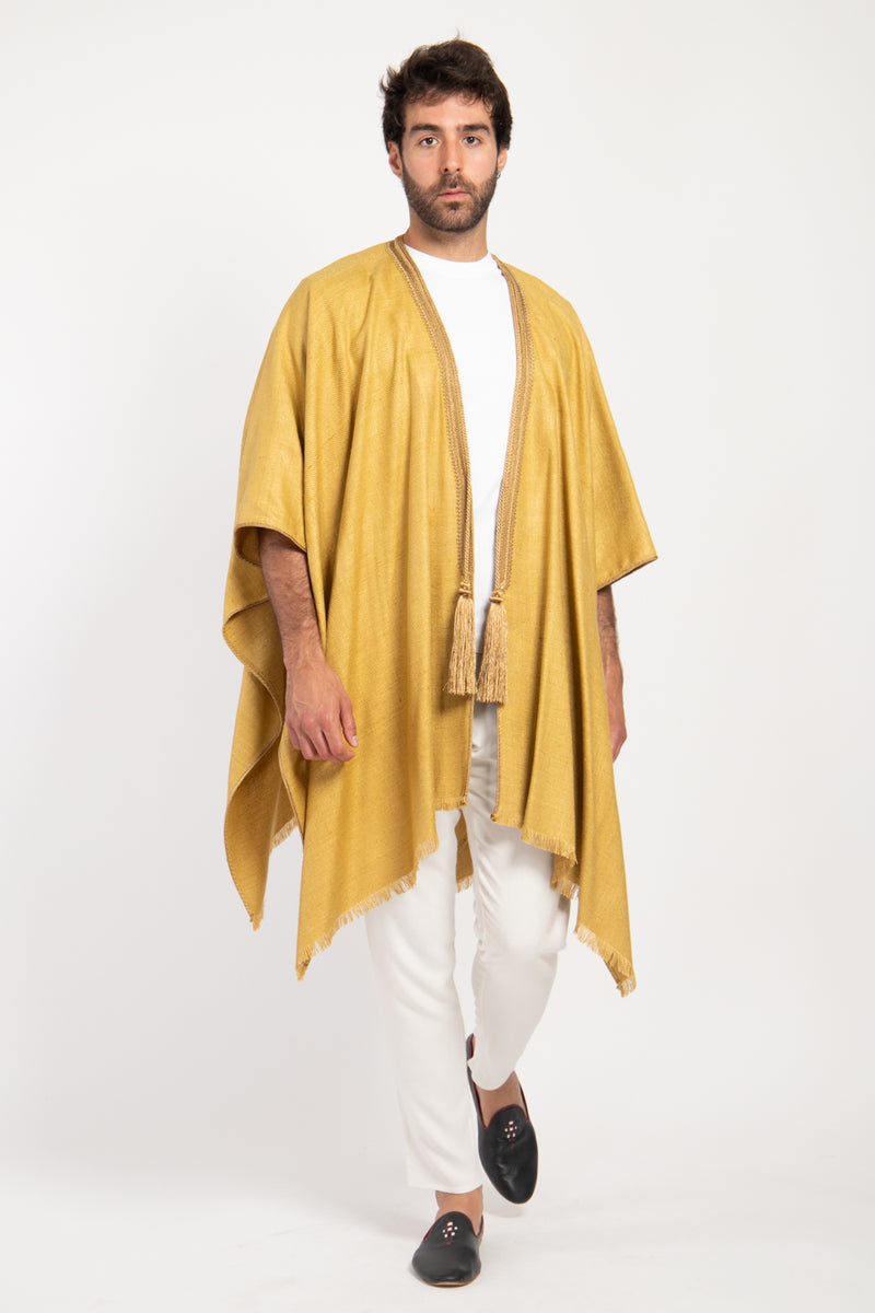 Classic Silk Yellow Poncho