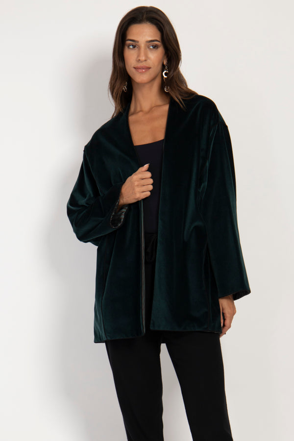 Darraa Cotton Velvet Emerald Jacket