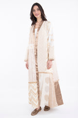 Fayrouz Cotton Silk Patchwork Gold Coat