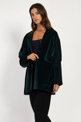 Darraa Cotton Velvet Emerald Jacket