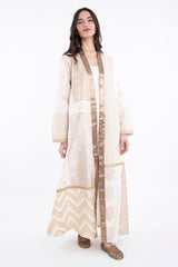 Fayrouz Cotton Silk Patchwork Gold Coat