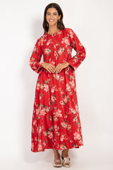 Nusayba Cotton Velvet Roses Dress