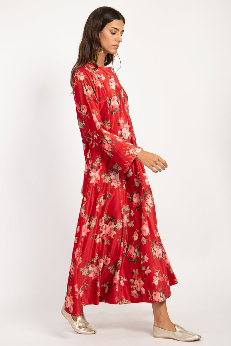 Nusayba Cotton Velvet Roses Dress