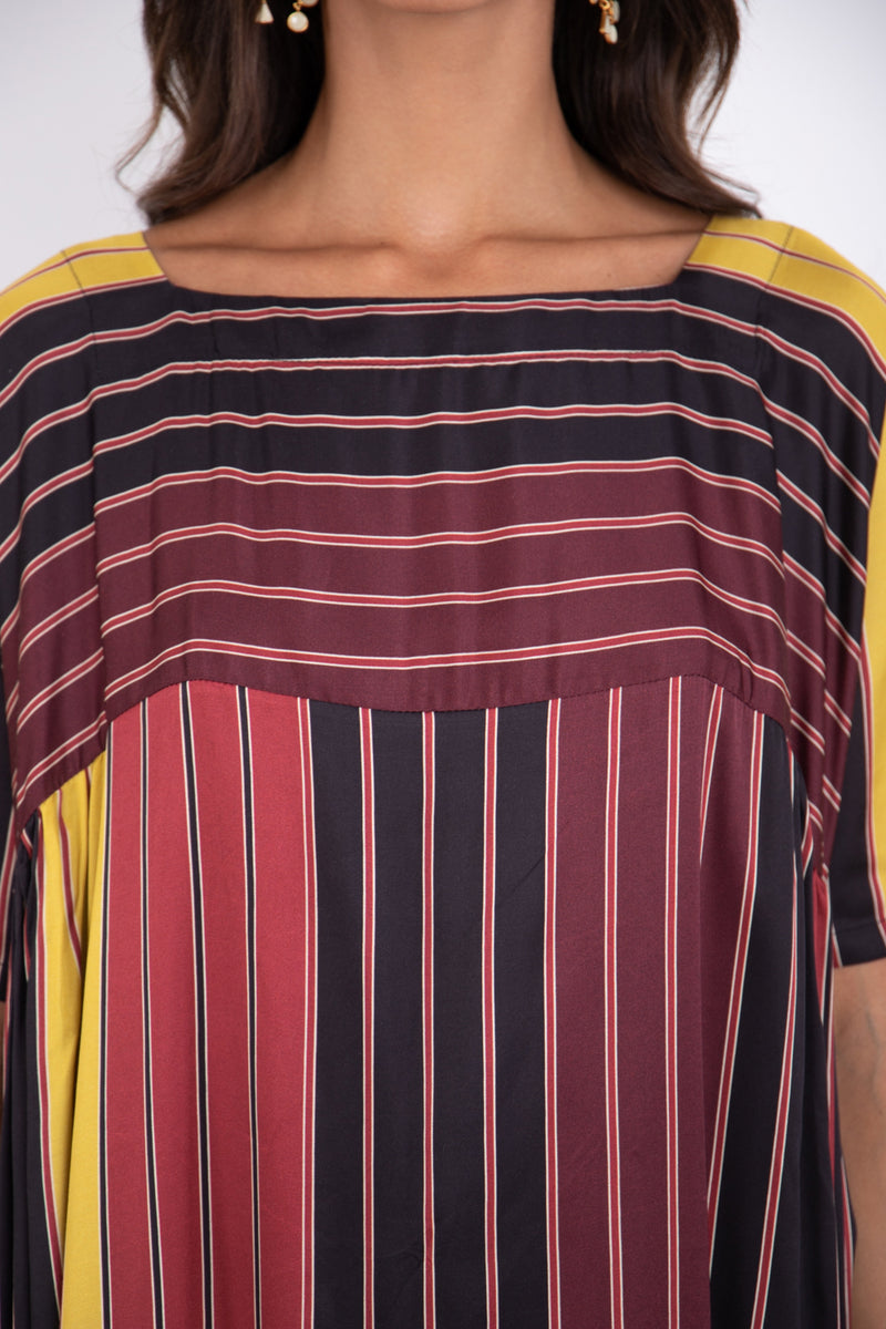 Jomaa Silk Striped Dress