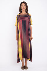 Jomaa Silk Striped Dress