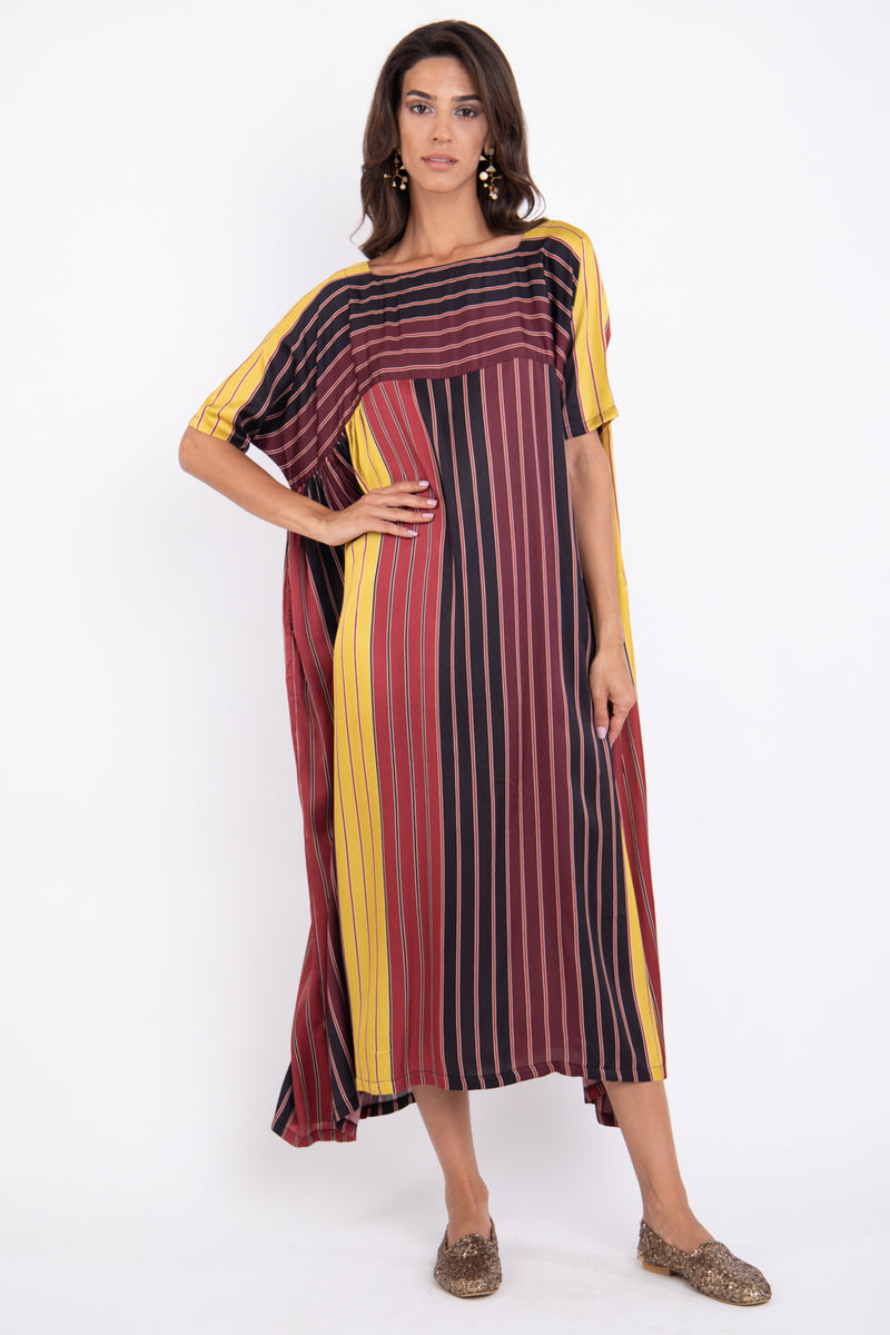 Jomaa Silk Striped Dress