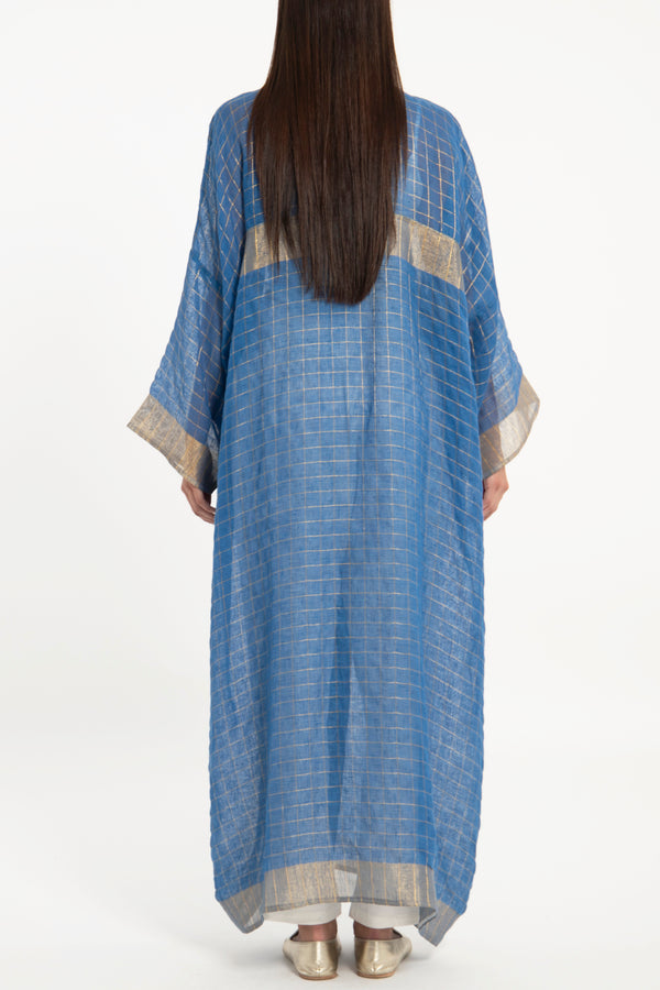 Orient 499 x Inaash Hand Stitched Blue Abaya – Long