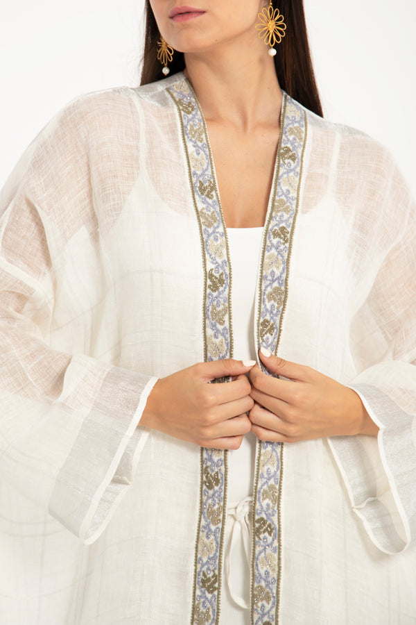 Orient 499 x Inaash Hand Stitched Silver Abaya