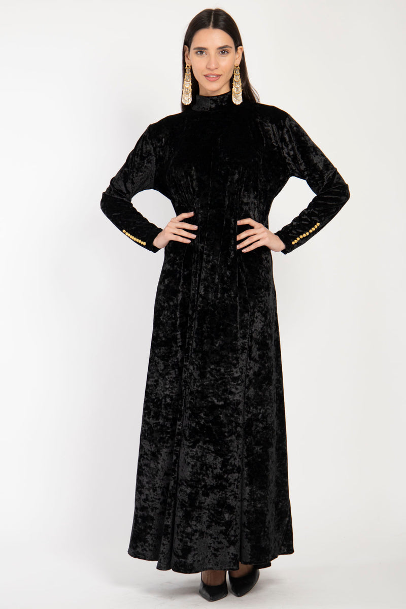 Gigi Velvet Black Dress