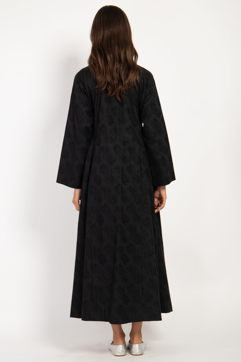 Nusayba Cotton Jacquard Black Dress