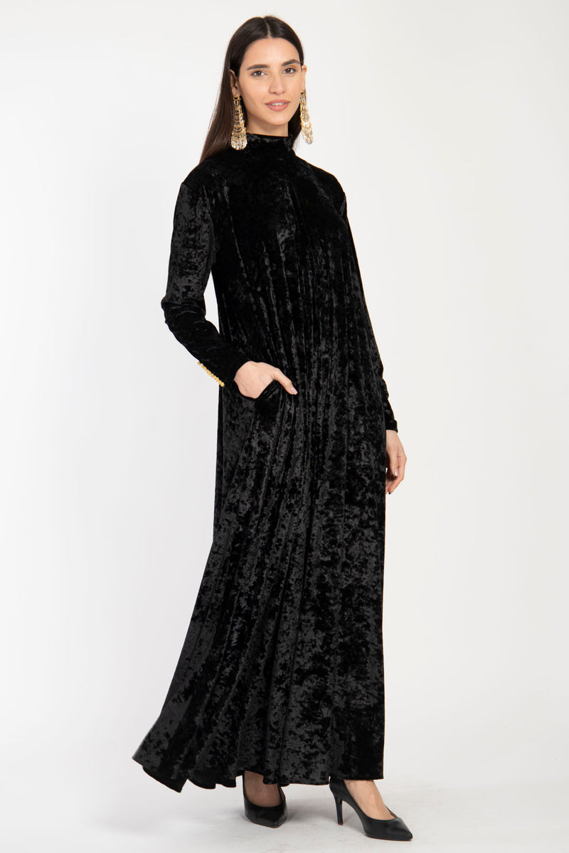 Gigi Velvet Black Dress