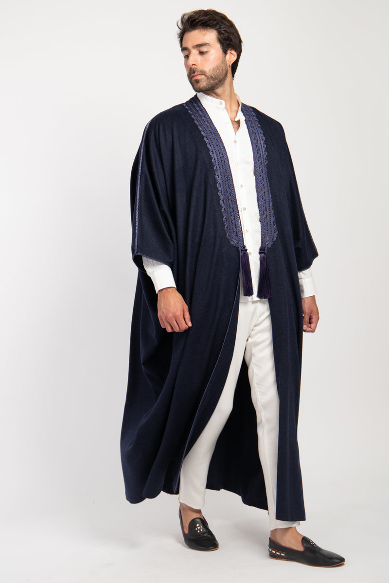 Loro Piana Cashmere Navy & Purple Abaya