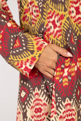 Malaki Silk Ikat Red Dress