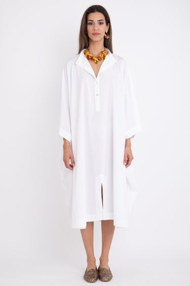 Fahed Buttoned Poplin Jellaba