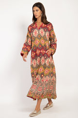 Malaki Silk Ikat Red Dress