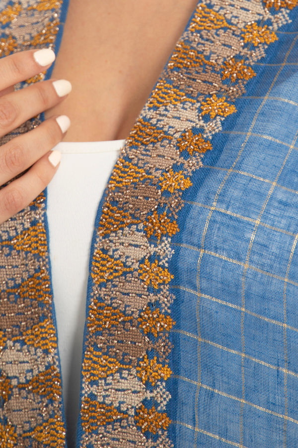 Orient 499 x Inaash Hand Stitched Blue Abaya