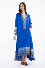 Nahar Linen Blue Dress