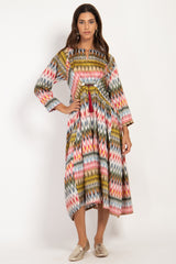 Ihsan Silk Ikat Multicolor Dress