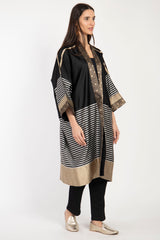 One-Of-A-Kind Khalida Silk Black & Gold Abaya