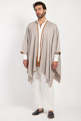 Loro Piana Wool & Cashmere Greige Poncho