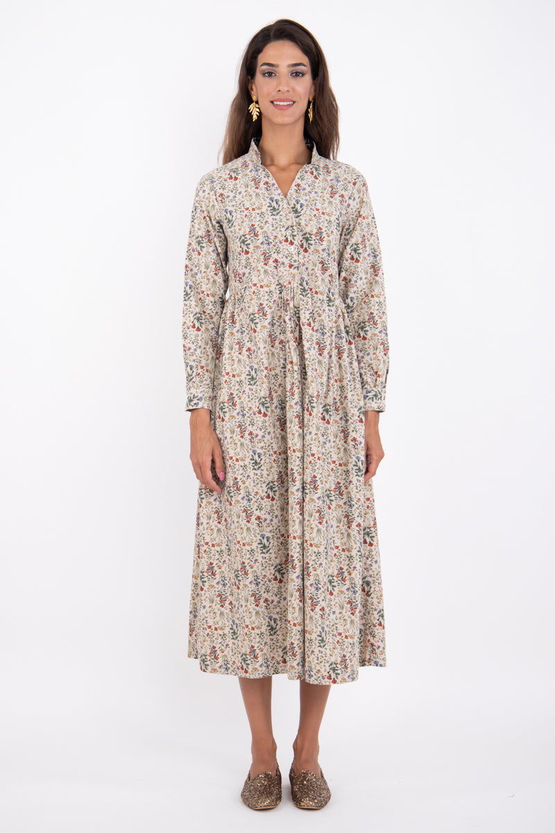 Nagham Cotton Corduroy White Dress