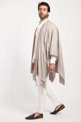 Loro Piana Wool & Cashmere Greige Poncho