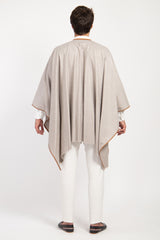 Loro Piana Wool & Cashmere Greige Poncho