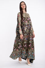 Ayyam Georgette Black Embroidered Dress