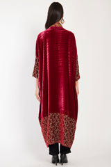 Sherif Silk Velvet Burgundy Abaya