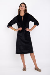 Khamsin Cotton Corduroy Black Dress