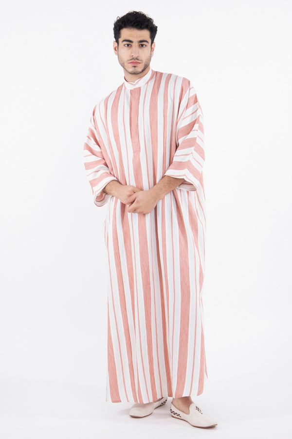 Frankie Silk Striped Red Jellaba