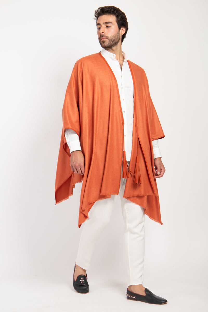 Loro Piana Cashmere Orange Poncho